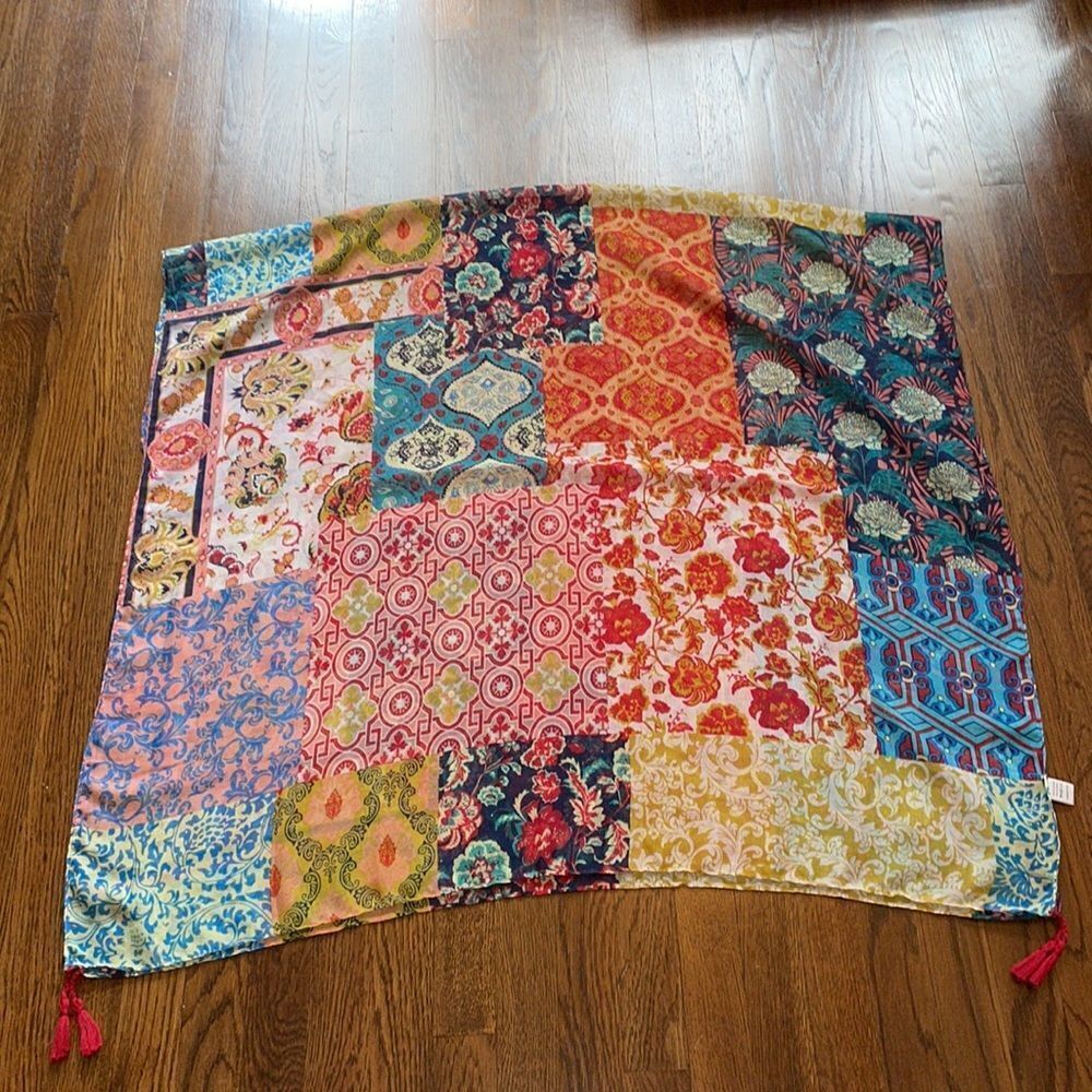 Large multi pattern & multi colored polyester sca… - image 5
